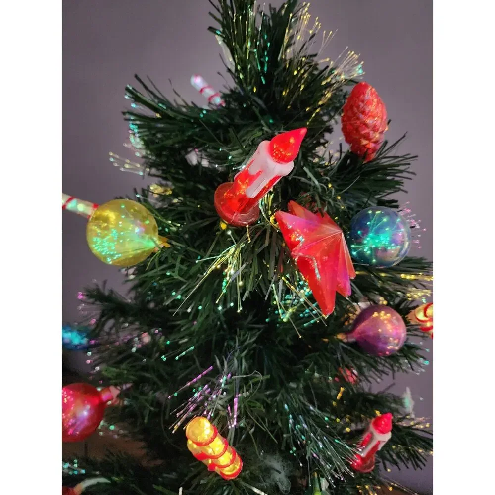 Vintage Fiber Optic Christmas Tree 30” Indoor Table Top